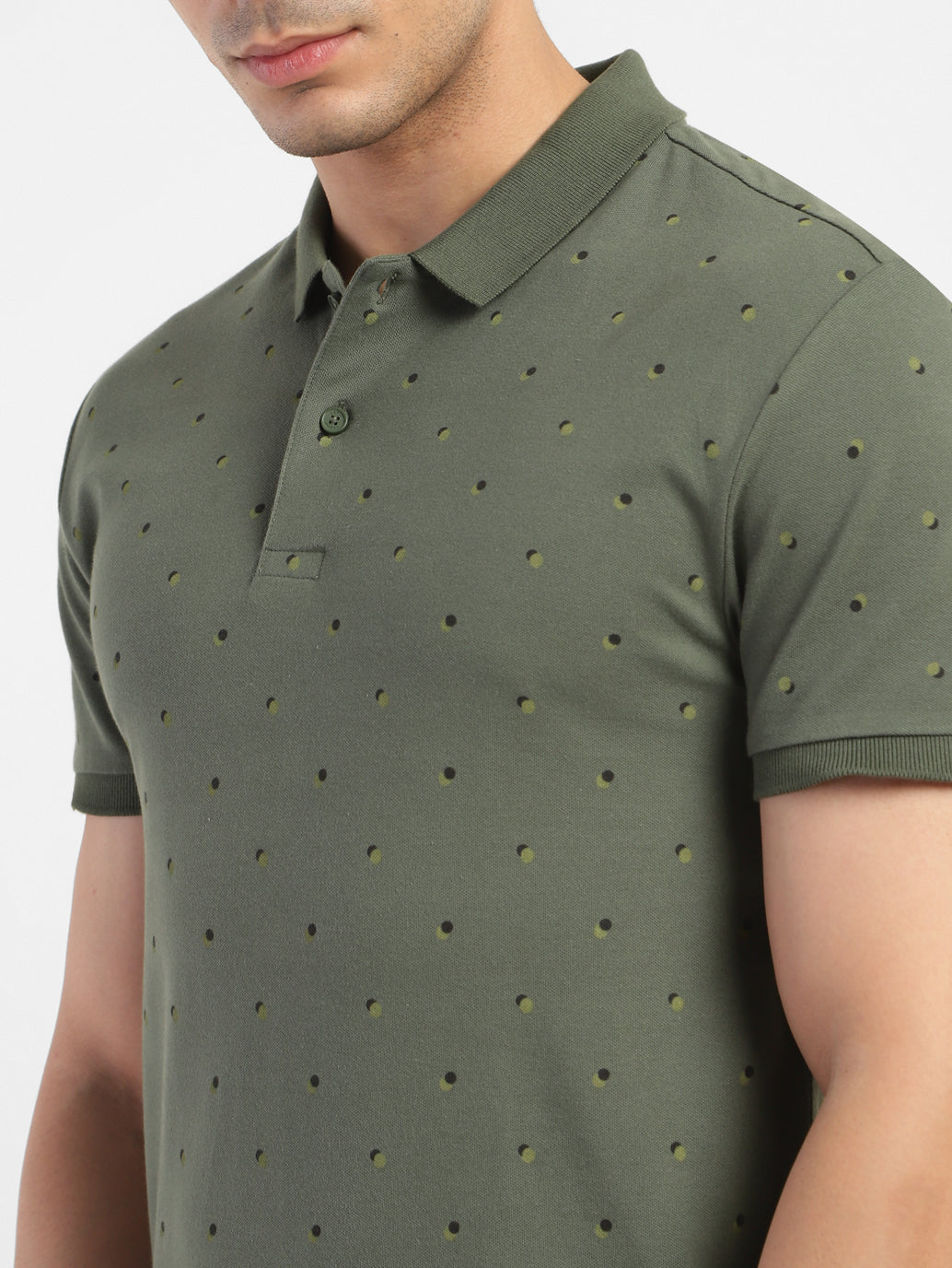 Men's Geometric Print Polo T-shirt - f042b51b-f72b-4d91-b145-67d00daaba68 View