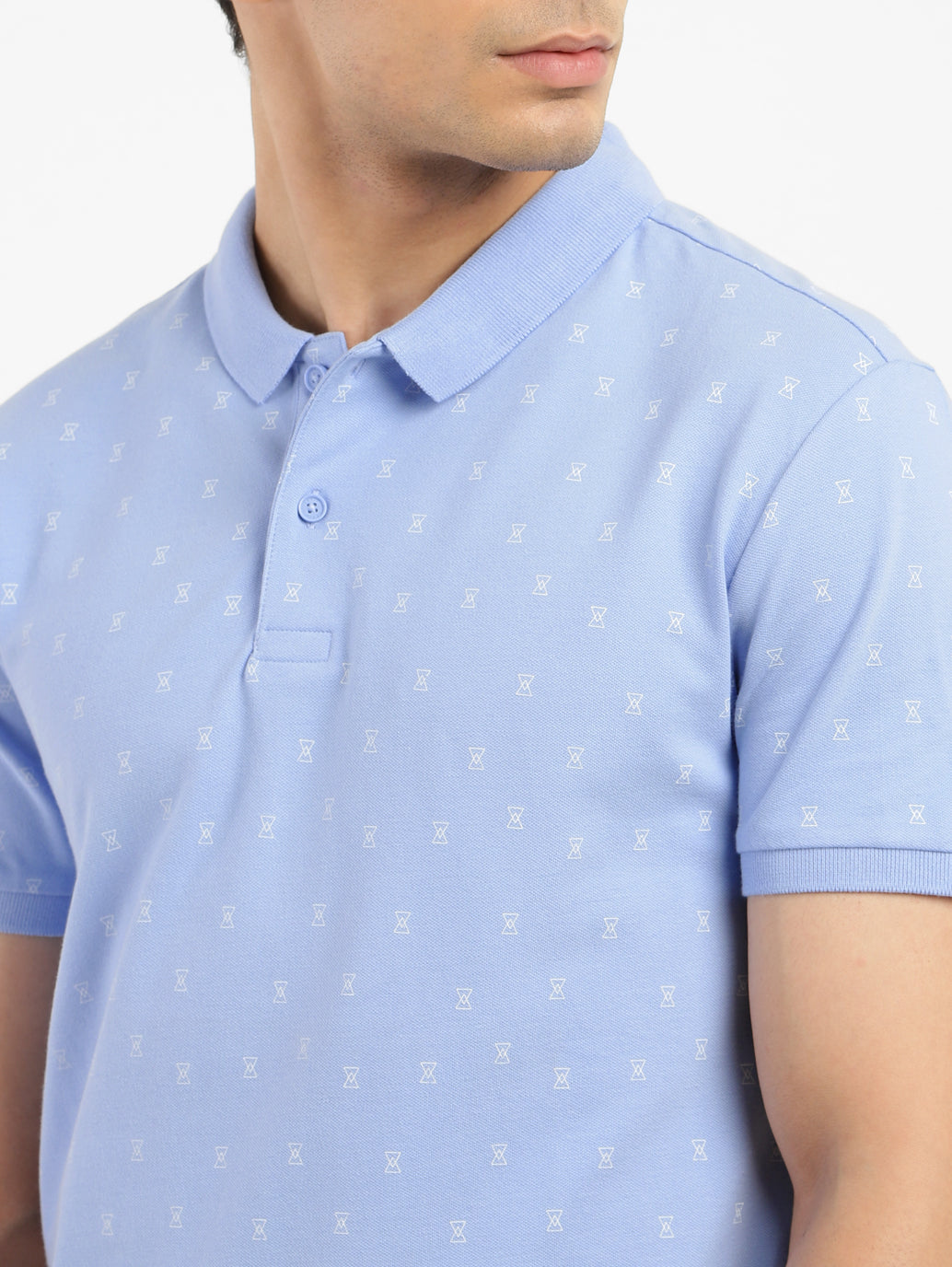 Men's Geometric Print Polo T-shirt - 2ce71c54-2776-4dc4-bf73-03e7a8adcbc5 View