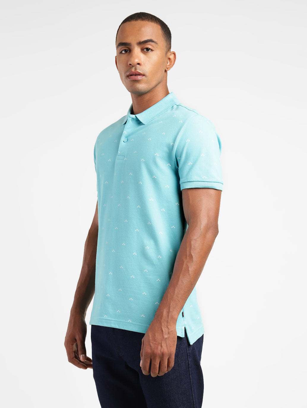 Men's Geometric Print Polo T-shirt - ae5e6efc-ded5-4a60-a9b3-bce70b63b3a8 View