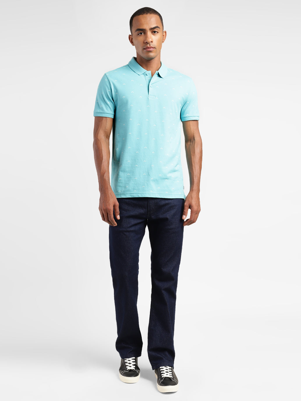 Men's Geometric Print Polo T-shirt - 87c768e5-12d7-40bc-a63a-4b6a2d3f6d21 View