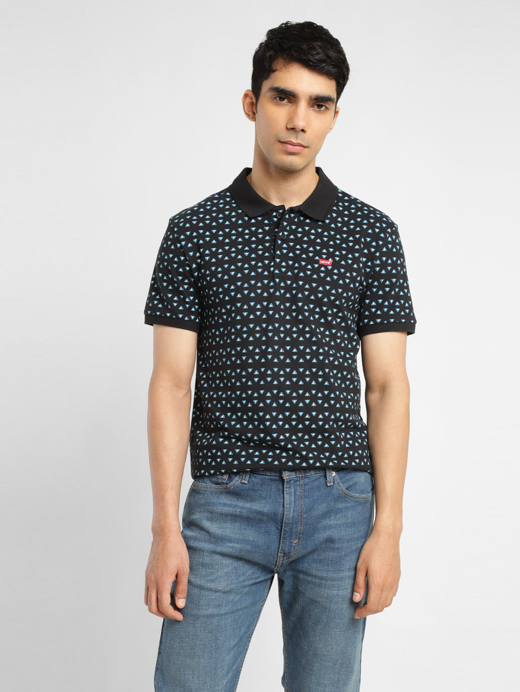 Men's Geometric Polo T-shirt - ce919733-b541-4b0f-9b13-1886c39f7a2a View