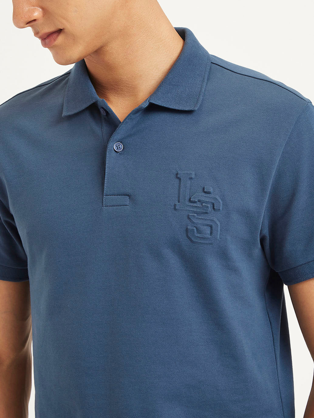 Men's Solid Slim Fit Polo T-Shirt - Detail View