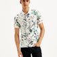 Men's Floral Slim Fit Polo T-Shirt - Front View