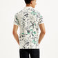 Men's Floral Slim Fit Polo T-Shirt - Back View