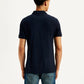 Men's Pin Stripes Slim Fit Polo T-Shirt - Back View