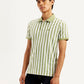 Men's Striped Slim Fit Polo T-Shirt - Front View