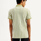Men's Striped Slim Fit Polo T-Shirt - Back View