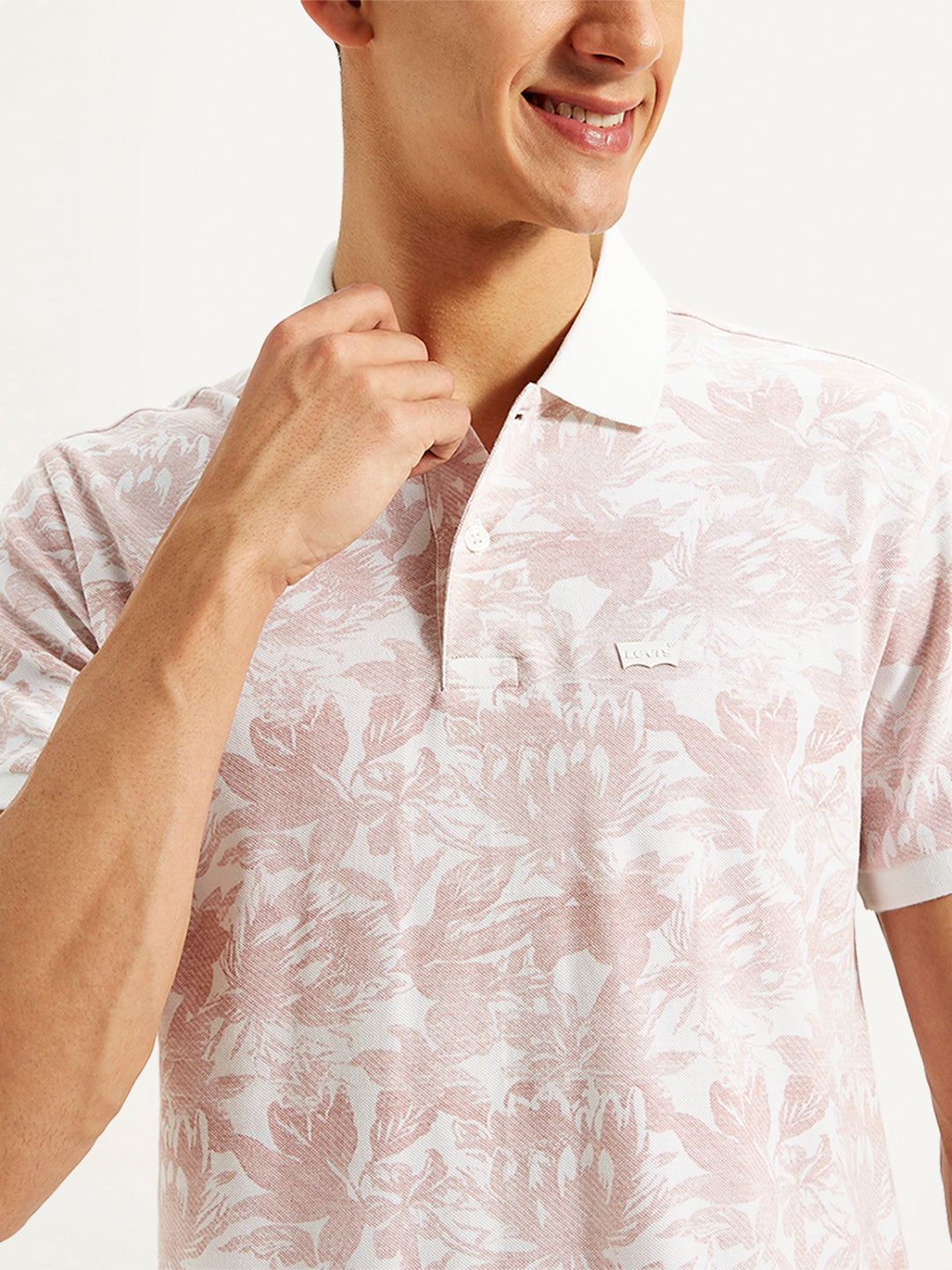 Men's Floral Print Slim Fit Polo T-Shirt - 20 View