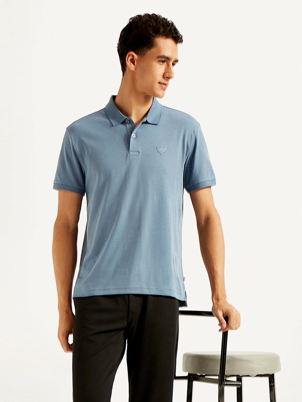 Men's Solid Slim Fit Polo T-shirt - Styleshot View