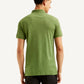 Men's Solid Slim Fit Polo T-shirt - Back View