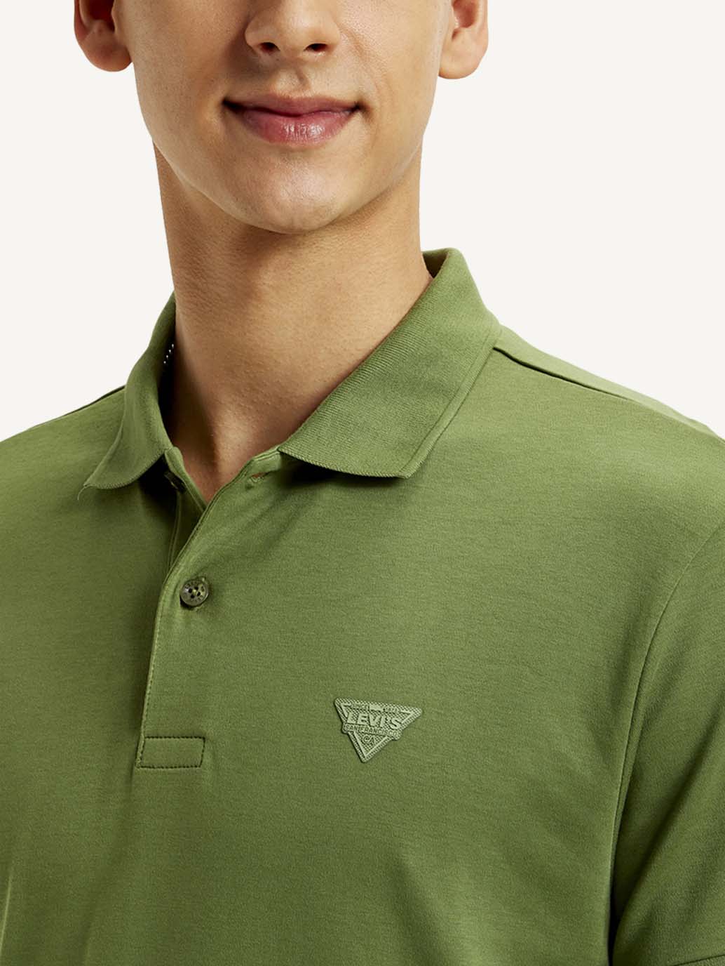 Men's Solid Slim Fit Polo T-shirt - Detail View