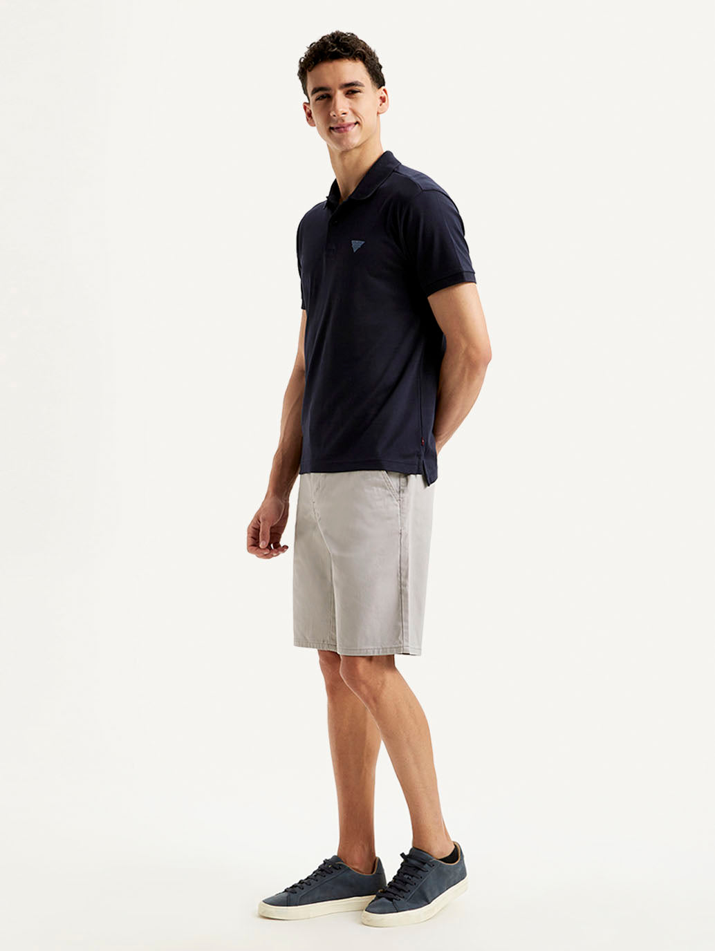 Men's Solid Slim Fit Polo T-shirt - Side View