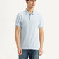 Men's Solid Slim Fit Polo Linen T-shirt - Front View