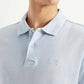 Men's Solid Slim Fit Polo Linen T-shirt - Detail View