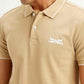 Men's Solid Slim Fit Polo T-shirt - Detail View
