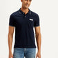 Men's Solid Slim Fit Polo T-shirt - Front View