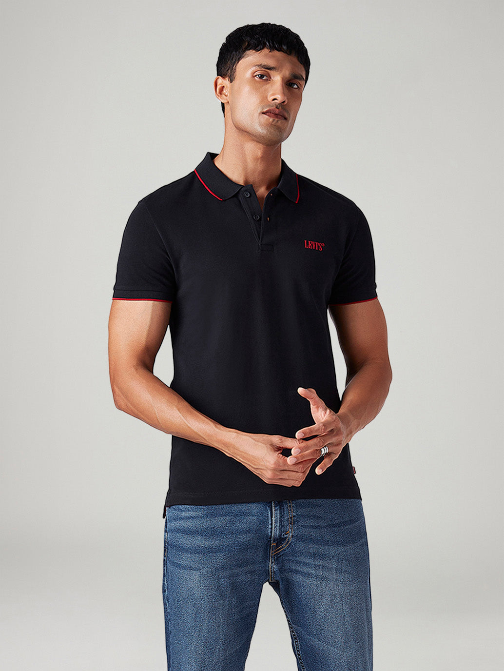Men's Solid Slim Fit Polo T-Shirt