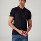 Men's Solid Slim Fit Polo T-Shirt - Front View