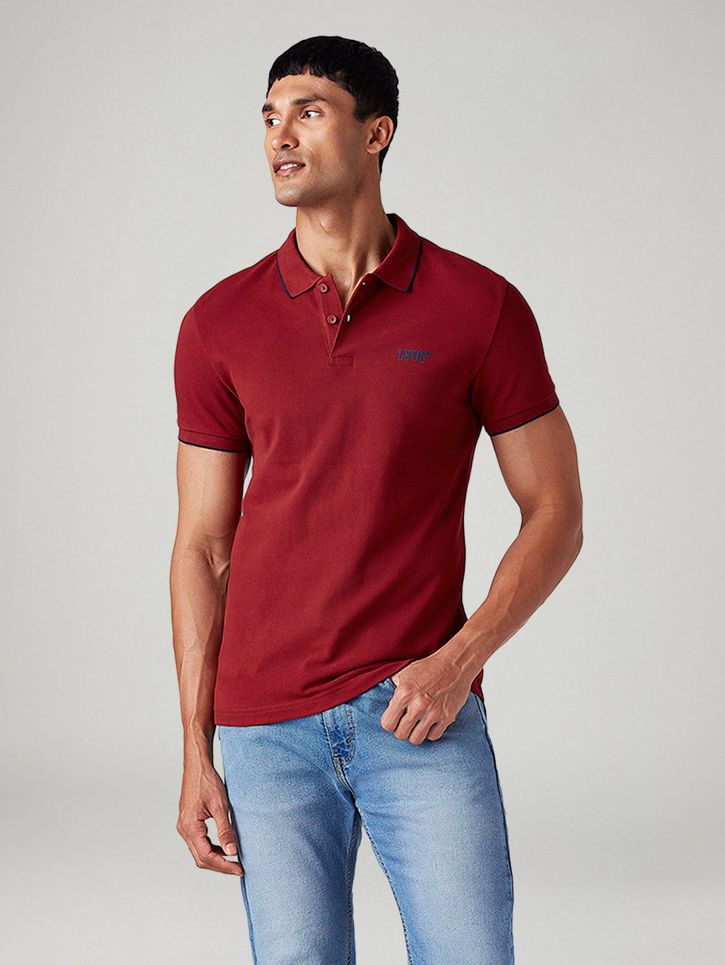 Men's Solid Slim Fit Polo T-Shirt