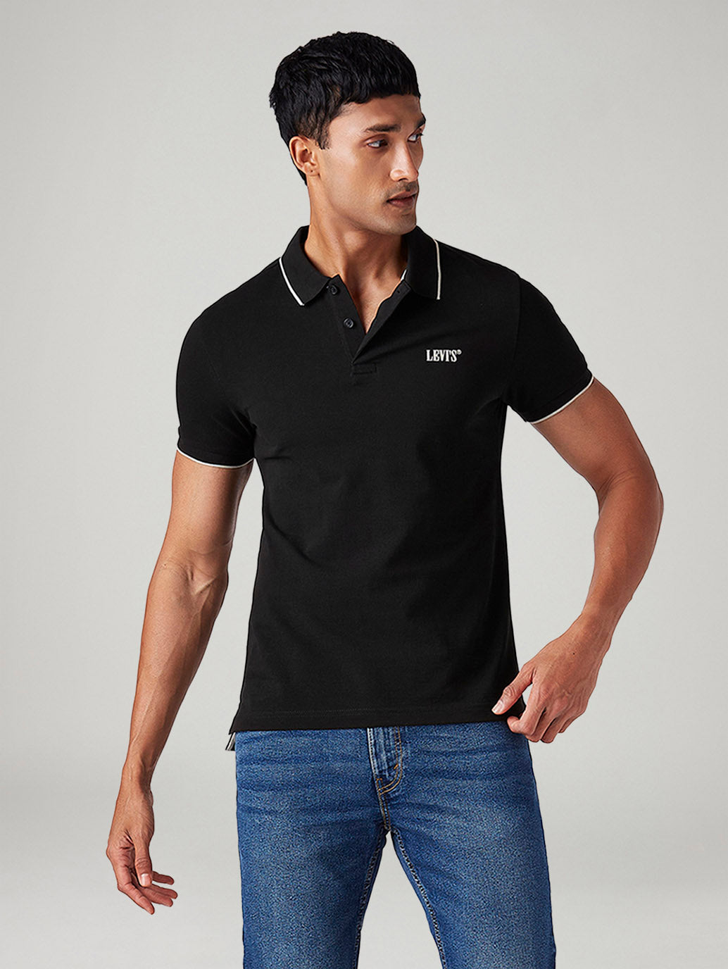Men's Solid Slim Fit Polo T-Shirt