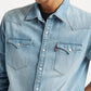 Men's Solid Regular Fit Denim Shirt - Detail View