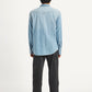 Men's Solid Regular Fit Denim Shirt - Back View