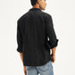 Men's Solid Regular Fit Denim Shirt - Back View