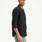 Men's Solid Regular Fit Denim Shirt - Side View