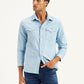 Men's Solid Slim Fit Denim Shirt - Styleshot View