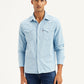 Men's Solid Slim Fit Denim Shirt - Front View