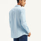 Men's Solid Slim Fit Denim Shirt - Back View