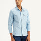 Men's Solid Slim Fit Denim Shirt - Side View