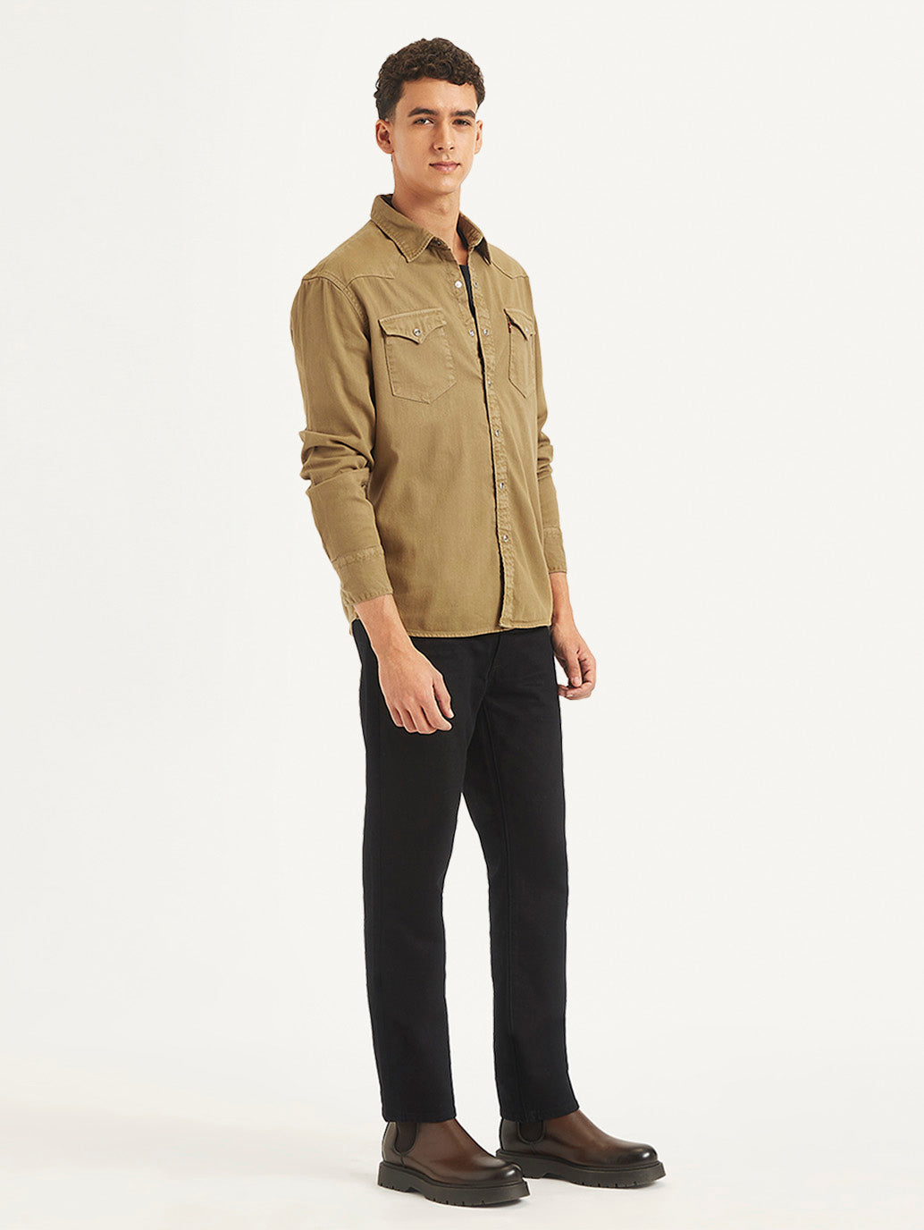 Men's Solid Slim Fit Denim Shirt - 239b90bc-8a94-4c69-a2fc-ab9a2ac1e7da View