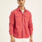 Men's Solid Slim Fit Denim Shirt - Front View