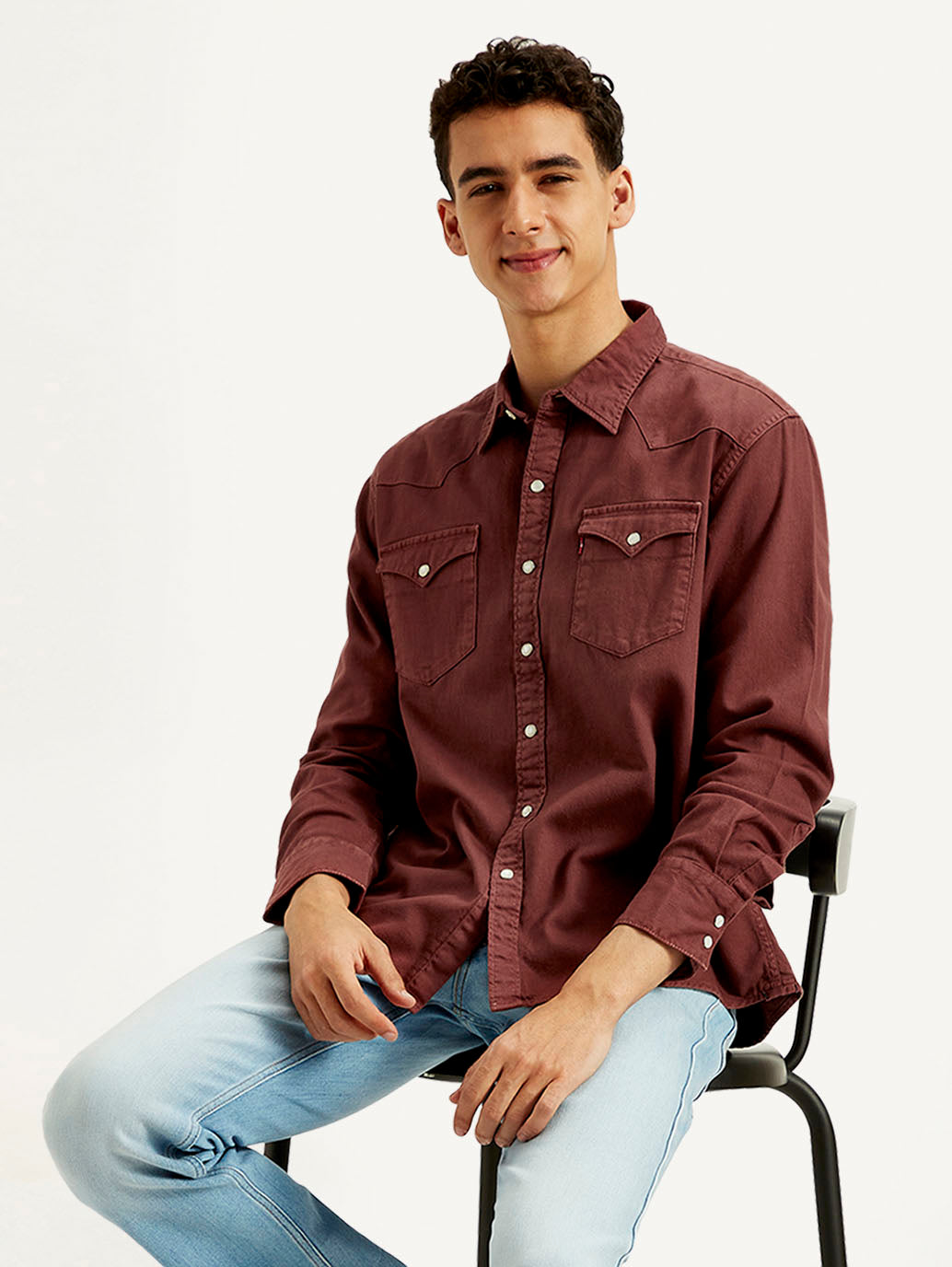 Men's Solid Dyed Slim Fit Shirt - Styleshot View