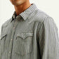 Men's Striped Slim Fit Shirt - Detail View