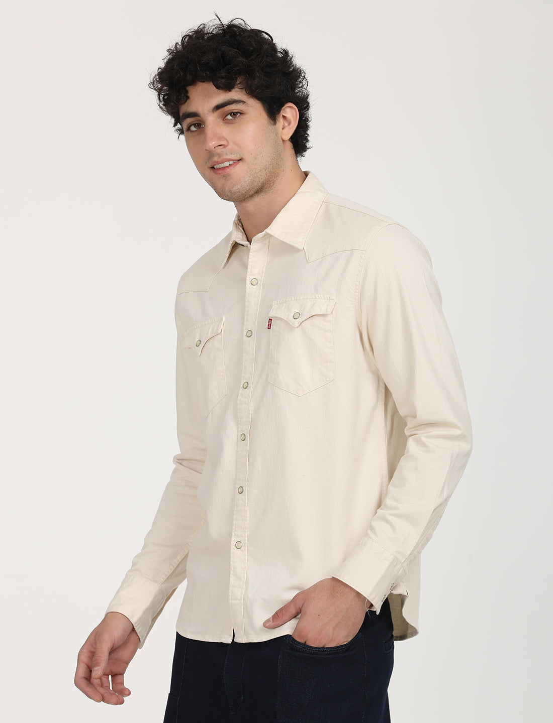 Men's Solid Slim Fit Shirt - RightSide View