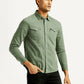 Men's Solid Overdyed Slim Fit Shirt - Side View