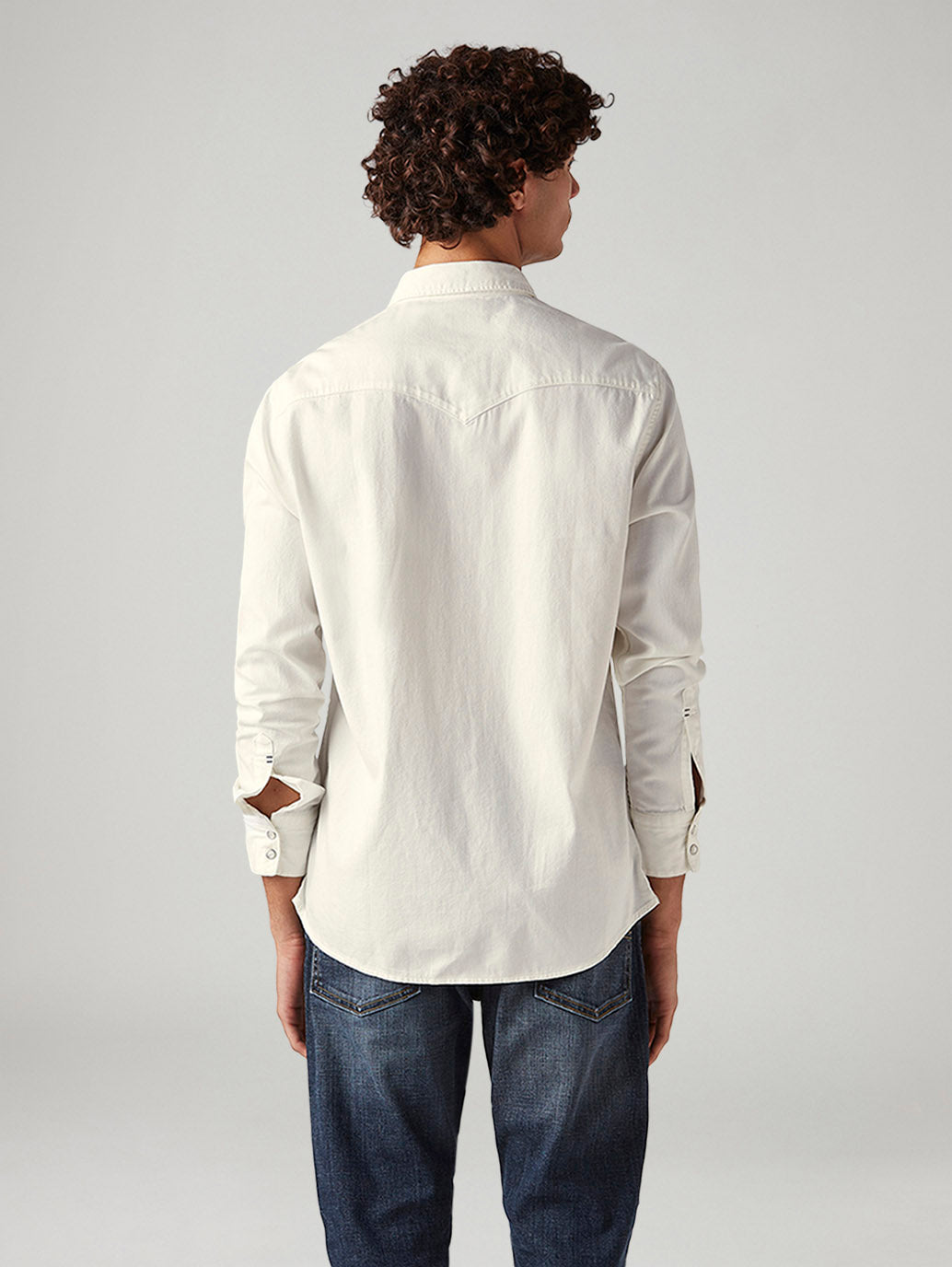 Men's Solid Slim Fit Shirt - Back View