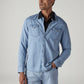 Men's Solid Slim Fit Denim Shirt - Styleshot View