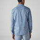 Men's Solid Slim Fit Denim Shirt - Back View