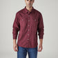 Men's Solid Slim Fit Overdyed Denim Shirt - Front View