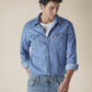 Men's Solid Regular Fit Denim Shirt - 4f631477-b363-4102-a43c-ddf8132290e3 View