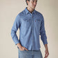 Men's Solid Regular Fit Denim Shirt - 50500500-a62b-4381-ad37-05ec9f6bcadf View
