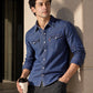 Men's Solid Slim Fit Denim Shirt - 176210392 View