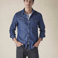 Men's Solid Regular Fit Denim Shirt - 263dd355-773c-46ec-9a05-ddd9e5f70eee View