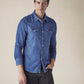 Men's Solid Regular Fit Denim Shirt - 4156c703-7287-4f1c-a233-13fe948a4bf7 View