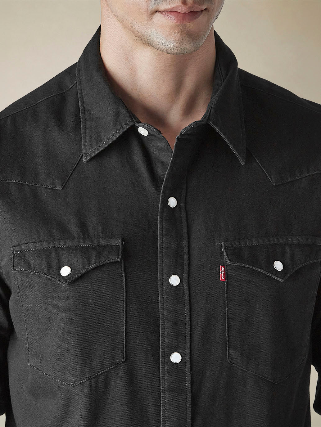 Men's Solid Slim Fit Denim Shirt - 85d24200-ae2f-48ef-8875-5330902c28f2 View