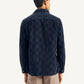 Men's Checkered Spread Collar Denim Shirt - Back View