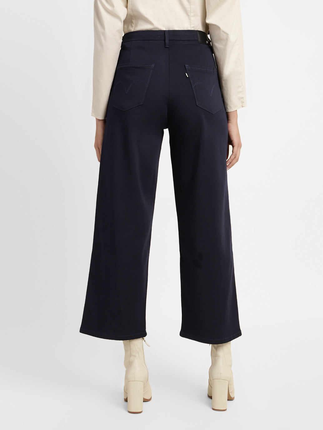 Women's Blue Ribcage Bell Bottom Wide Leg Fit High Rise Jeans - 92b652e6-27fe-4c1c-bdc5-937b68d611c6 View